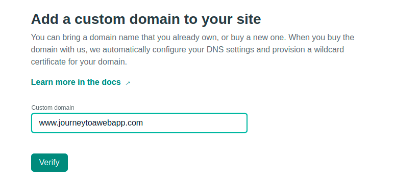 Add your own domain Add your own domain