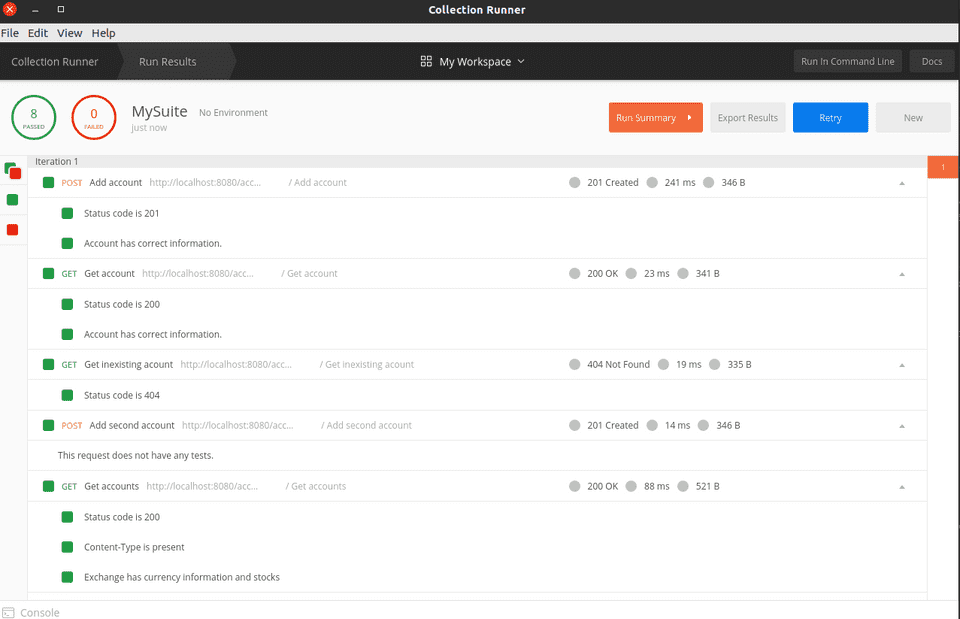Test suite results Test suite results