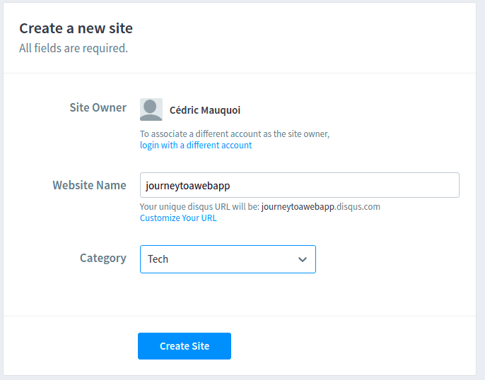 Disqus setup Disqus setup