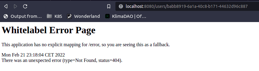 The 404 error message