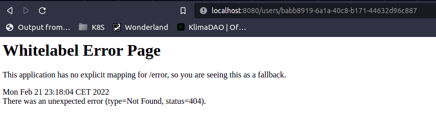 The 404 error message The 404 error message