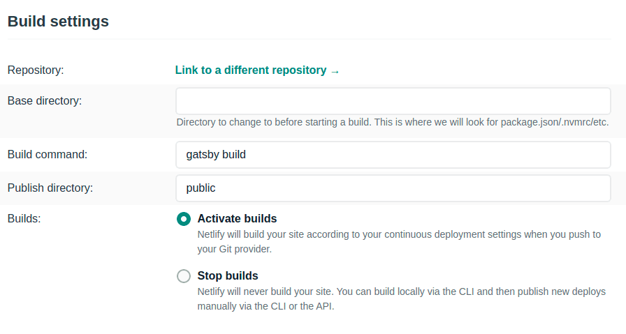 Your site along with the builds Your site along with the builds