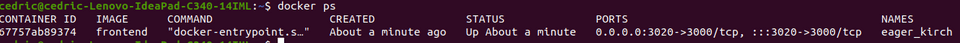 Docker container information Docker container information