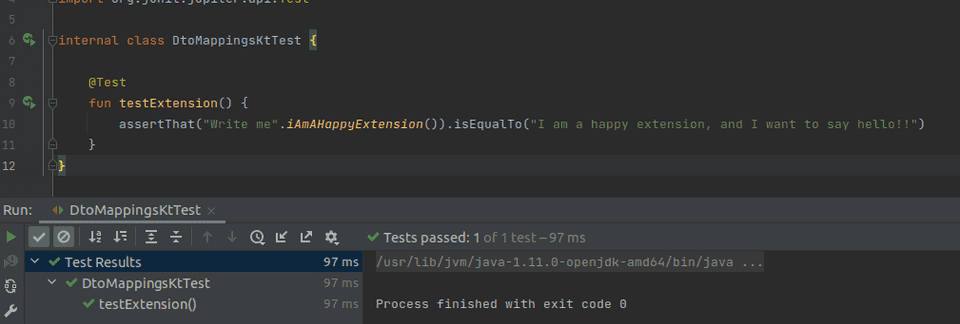 Extension function test Extension function test