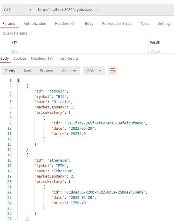 First retrieval in Postman First retrieval in Postman